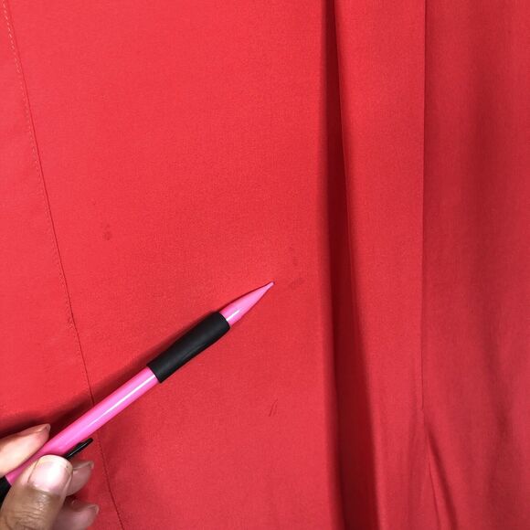 FRAME 100% Silk Blood Orange Lace Up Mini Shirt Dress W/ Pockets Size Small - Picture 7 of 11